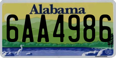 AL license plate 6AA4986