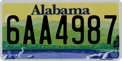 AL license plate 6AA4987