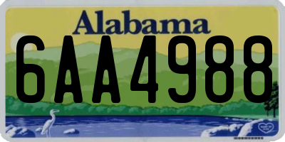 AL license plate 6AA4988