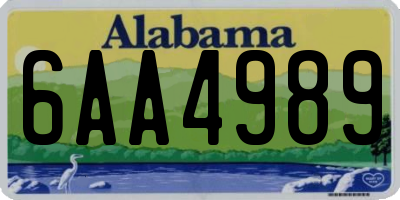 AL license plate 6AA4989