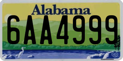 AL license plate 6AA4999