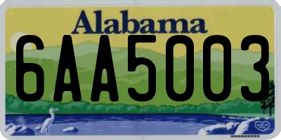 AL license plate 6AA5003