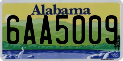 AL license plate 6AA5009
