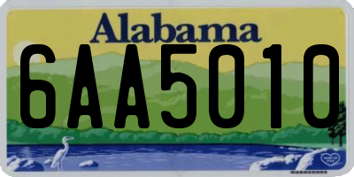 AL license plate 6AA5010