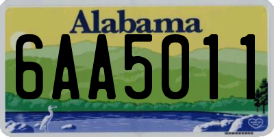 AL license plate 6AA5011