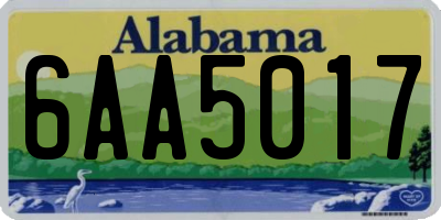 AL license plate 6AA5017