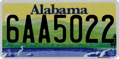 AL license plate 6AA5022