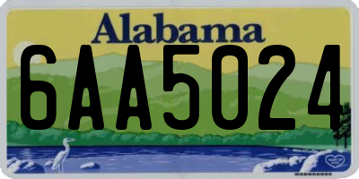 AL license plate 6AA5024