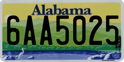 AL license plate 6AA5025