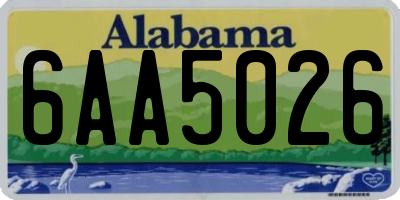 AL license plate 6AA5026