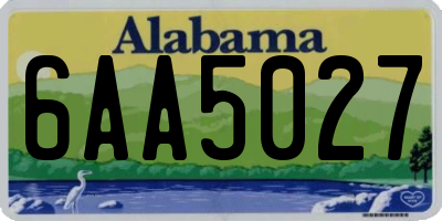 AL license plate 6AA5027