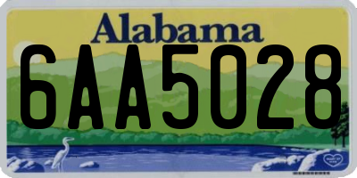AL license plate 6AA5028