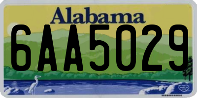 AL license plate 6AA5029