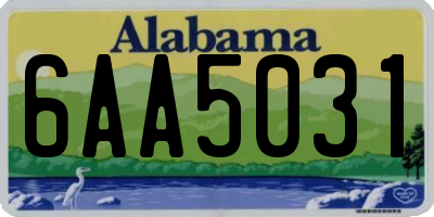 AL license plate 6AA5031