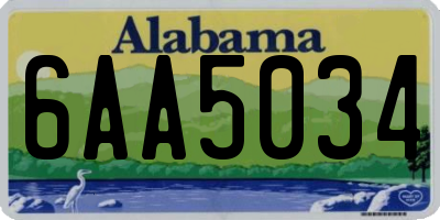 AL license plate 6AA5034