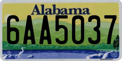 AL license plate 6AA5037