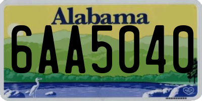AL license plate 6AA5040