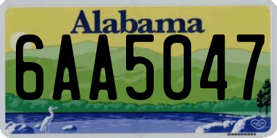 AL license plate 6AA5047