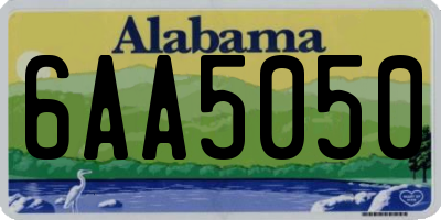 AL license plate 6AA5050