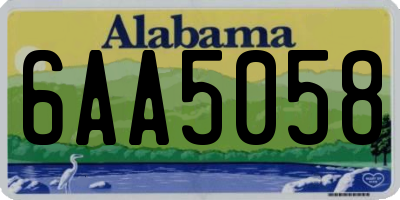 AL license plate 6AA5058
