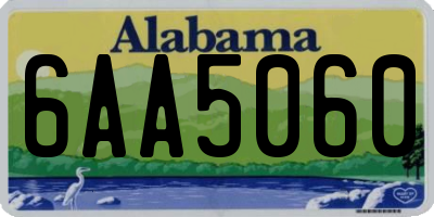 AL license plate 6AA5060