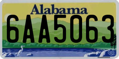 AL license plate 6AA5063