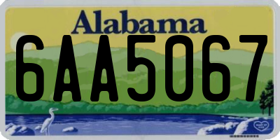 AL license plate 6AA5067