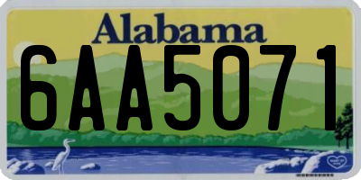 AL license plate 6AA5071