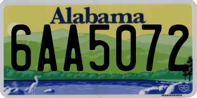 AL license plate 6AA5072