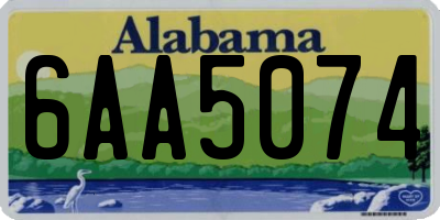 AL license plate 6AA5074