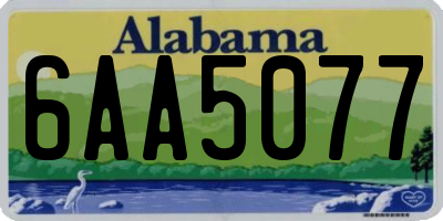 AL license plate 6AA5077