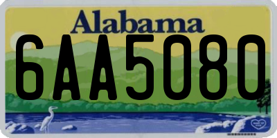 AL license plate 6AA5080