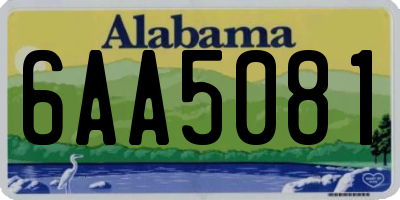 AL license plate 6AA5081