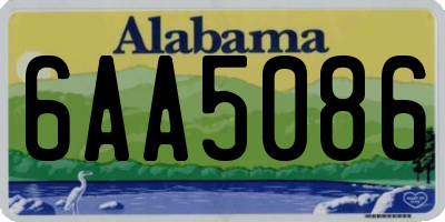 AL license plate 6AA5086