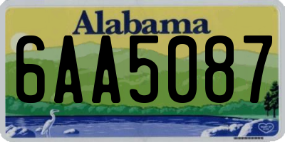 AL license plate 6AA5087