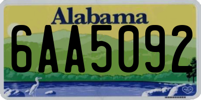 AL license plate 6AA5092