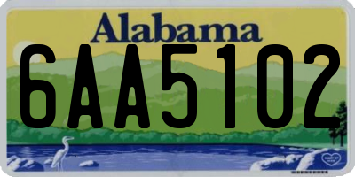 AL license plate 6AA5102