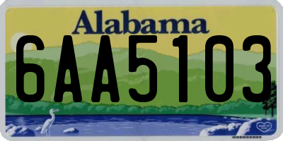 AL license plate 6AA5103