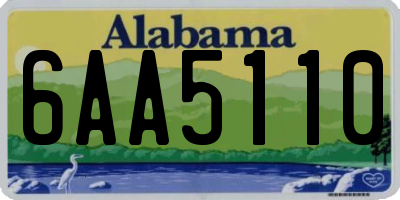 AL license plate 6AA5110