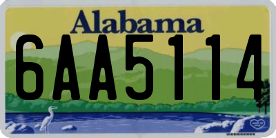 AL license plate 6AA5114