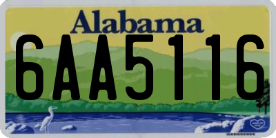 AL license plate 6AA5116