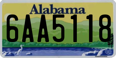 AL license plate 6AA5118