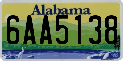 AL license plate 6AA5138