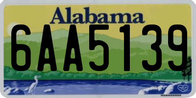 AL license plate 6AA5139