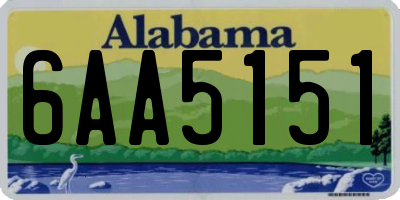 AL license plate 6AA5151
