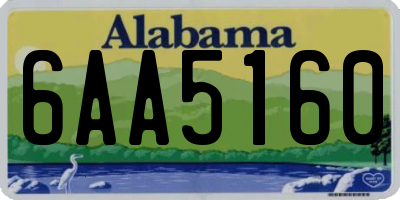 AL license plate 6AA5160
