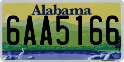 AL license plate 6AA5166
