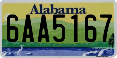 AL license plate 6AA5167