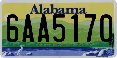 AL license plate 6AA5170