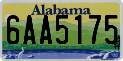 AL license plate 6AA5175